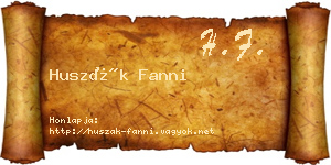 Huszák Fanni névjegykártya