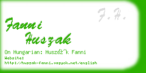 fanni huszak business card